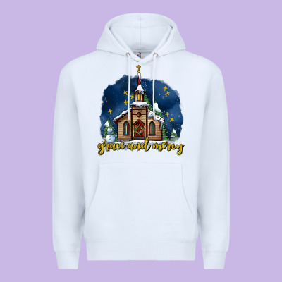 Christmas Church And Snow Grace And Mercy Premium Hoodie Designed By Adodesignshop