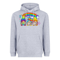Heather Grey lgbt gnomes Heavyweight Hoodie - Zillion Design Studio