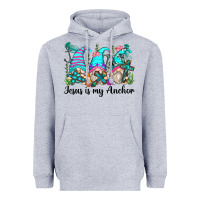 Heather Grey jesus is my anchor gnomes Heavyweight Hoodie - Zillion Design Studio