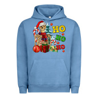 Pigment Pebble Blue Christmas ho ho ho skeleton Urban Hoodie - AdoDesignShop