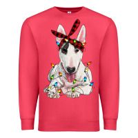 Cardinal bull terrier with christmas lights Premium Sweatshirt - RanaPortraitStore