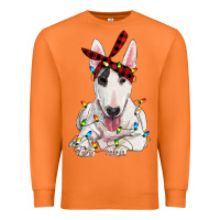 Carrot bull terrier with christmas lights Premium Sweatshirt - RanaPortraitStore