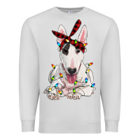 Dove Grey bull terrier with christmas lights Premium Sweatshirt - RanaPortraitStore