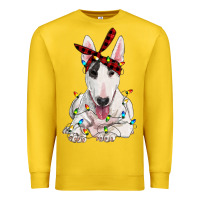 Lemon bull terrier with christmas lights Premium Sweatshirt - RanaPortraitStore