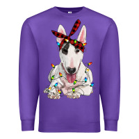 Purple bull terrier with christmas lights Premium Sweatshirt - RanaPortraitStore