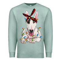 Seafoam bull terrier with christmas lights Premium Sweatshirt - RanaPortraitStore