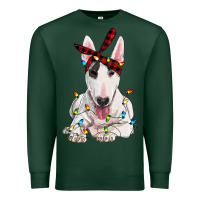 Sports Green bull terrier with christmas lights Premium Sweatshirt - RanaPortraitStore