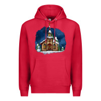 Cardinal Christmas church and snow Premium Hoodie - AdoDesignShop