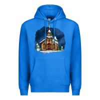 True Royal Christmas church and snow Premium Hoodie - AdoDesignShop