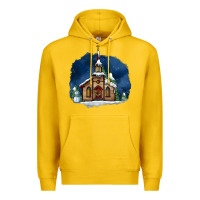 Lemon Christmas church and snow Premium Hoodie - AdoDesignShop