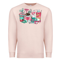 Pale Pink nurse coffee cups Premium Sweatshirt - texasbilliewilder