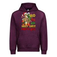 Mauve Wine Christmas ho ho ho holy shit what a year skeleton Urban Hoodie - AdoDesignShop