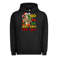 Pigment Black Christmas ho ho ho holy shit what a year skeleton Urban Hoodie - AdoDesignShop
