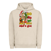 Pigment French Oak Christmas ho ho ho holy shit what a year skeleton Urban Hoodie - AdoDesignShop
