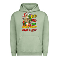 Pigment Oil Green Christmas ho ho ho holy shit what a year skeleton Urban Hoodie - AdoDesignShop