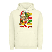 Pigment Pistachio Christmas ho ho ho holy shit what a year skeleton Urban Hoodie - AdoDesignShop