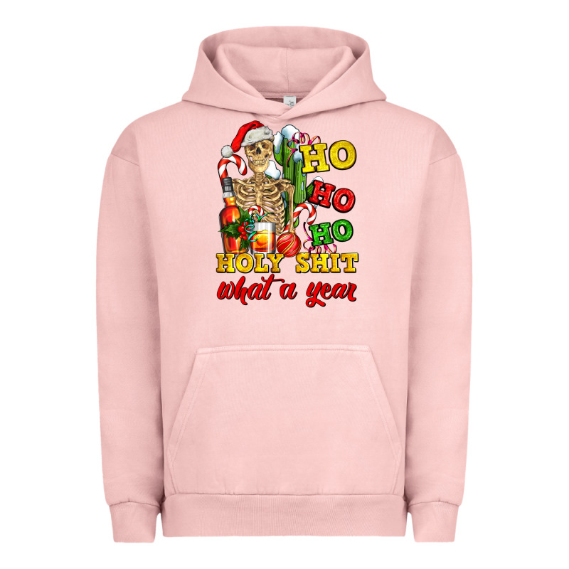 Christmas Ho Ho Ho Holy Shit What A Year Skeleton Urban Hoodie by AdoDesignShop | Teevron