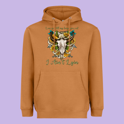 Heavyweight Hoodie love you till my lungs give out i aint lying