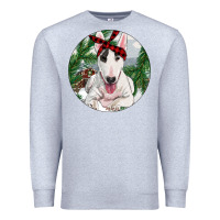Heather Grey bull terrier and farm Premium Sweatshirt - RanaPortraitStore