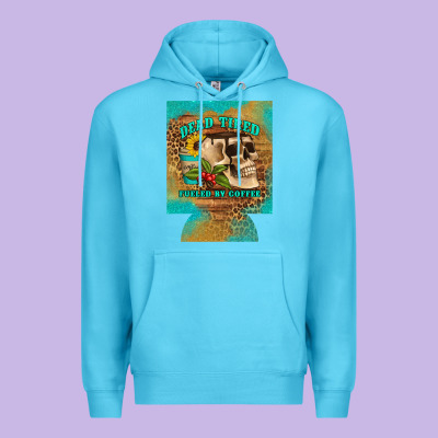 Dead Tired Fueled By Coffee 12 Oz Can Cooler (regular) Premium Hoodie Designed By Artiststas
