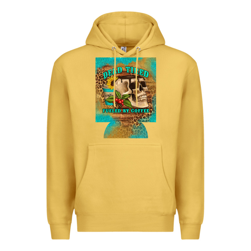Dead Tired Fueled By Coffee 12 Oz Can Cooler (regular) Premium Hoodie by Artiststas | Teevron