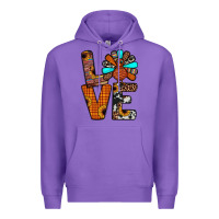 Purple turkey love Premium Hoodie - JahusDesignShop