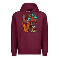 Burgundy turkey love Premium Hoodie - JahusDesignShop