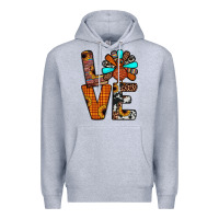 Heather Grey turkey love Premium Hoodie - JahusDesignShop
