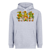Heather Grey sunflower gnomes Heavyweight Hoodie - Zillion Design Studio