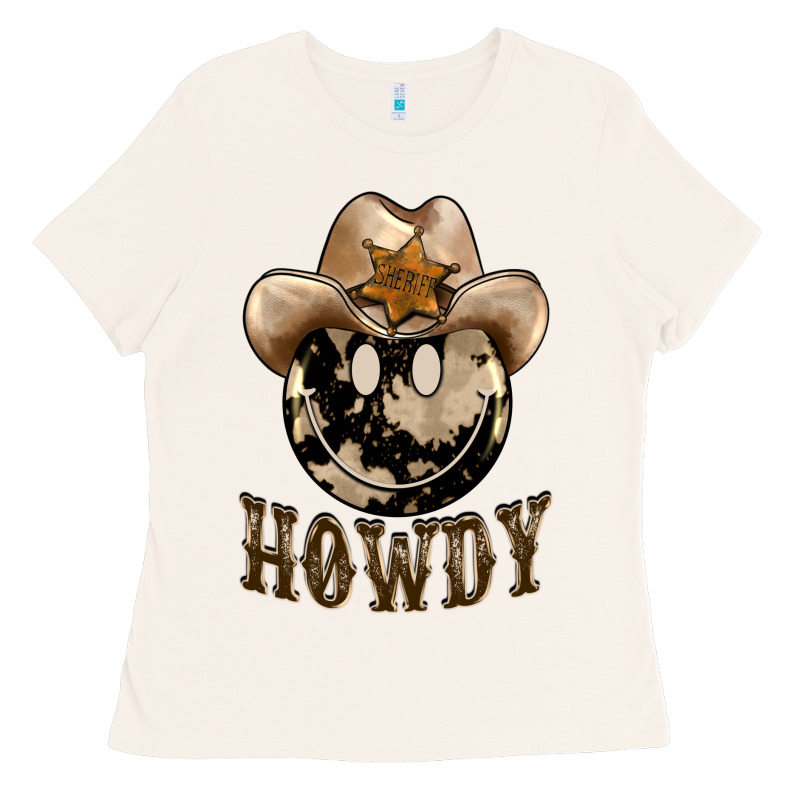Howdy Smiley Face Ladies Tee by BarkalooDesign | Teevron