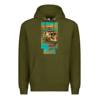 Army Green dead tired fueled by coffee 12 oz can cooler  (slim) Premium Hoodie - Artiststas