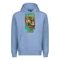 Colony Blue dead tired fueled by coffee 12 oz can cooler  (slim) Premium Hoodie - Artiststas
