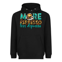 Black more espresso less depresso western Heavyweight Hoodie - texasbilliewilder