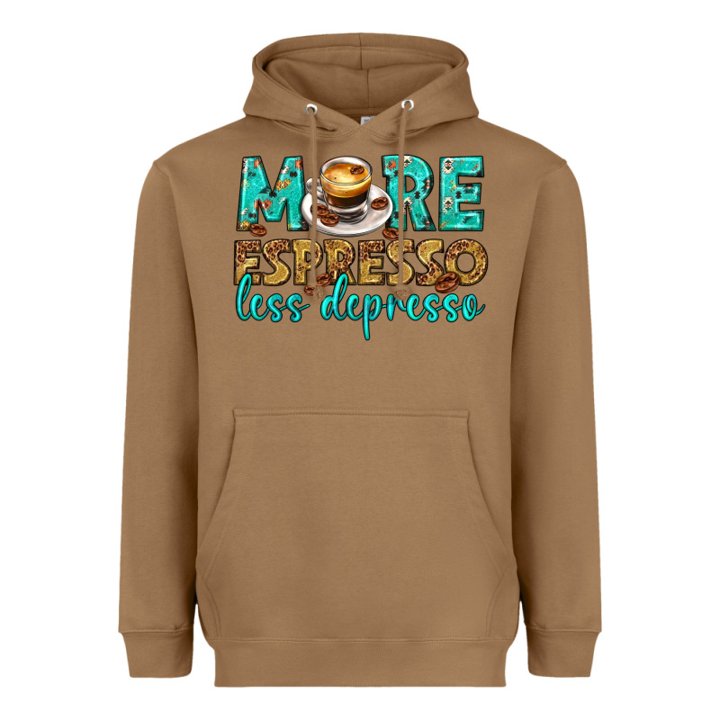 More Espresso Less Depresso Western Heavyweight Hoodie by texasbilliewilder | Teevron