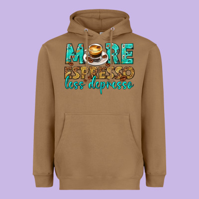 Heavyweight Hoodie more espresso less depresso western
