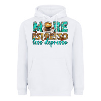 White more espresso less depresso western Heavyweight Hoodie - texasbilliewilder