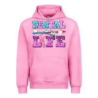 Fuchsia Pink dental life with teeth Urban Hoodie - AdoDesignShop