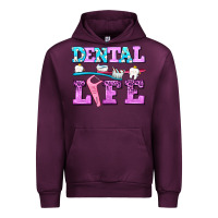 Mauve Wine dental life with teeth Urban Hoodie - AdoDesignShop
