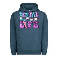 Pigment Midnight Navy dental life with teeth Urban Hoodie - AdoDesignShop