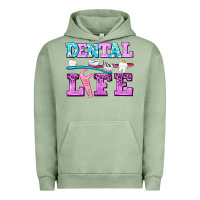 Pigment Oil Green dental life with teeth Urban Hoodie - AdoDesignShop