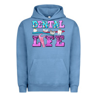 Pigment Pebble Blue dental life with teeth Urban Hoodie - AdoDesignShop