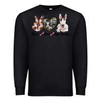 Black peace love bull terrier Premium Sweatshirt - RanaPortraitStore