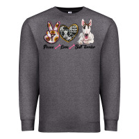 Charcoal Heather peace love bull terrier Premium Sweatshirt - RanaPortraitStore