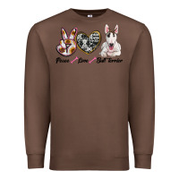 Chestnut peace love bull terrier Premium Sweatshirt - RanaPortraitStore