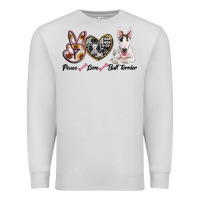 Dove Grey peace love bull terrier Premium Sweatshirt - RanaPortraitStore