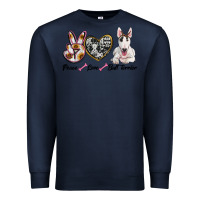 Navy peace love bull terrier Premium Sweatshirt - RanaPortraitStore