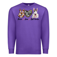 Purple peace love bull terrier Premium Sweatshirt - RanaPortraitStore