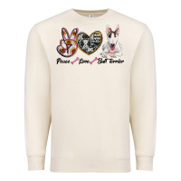 Sandshell peace love bull terrier Premium Sweatshirt - RanaPortraitStore