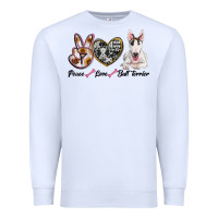 White peace love bull terrier Premium Sweatshirt - RanaPortraitStore