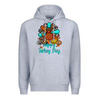 Heather Grey happy turkey day Premium Hoodie - JahusDesignShop